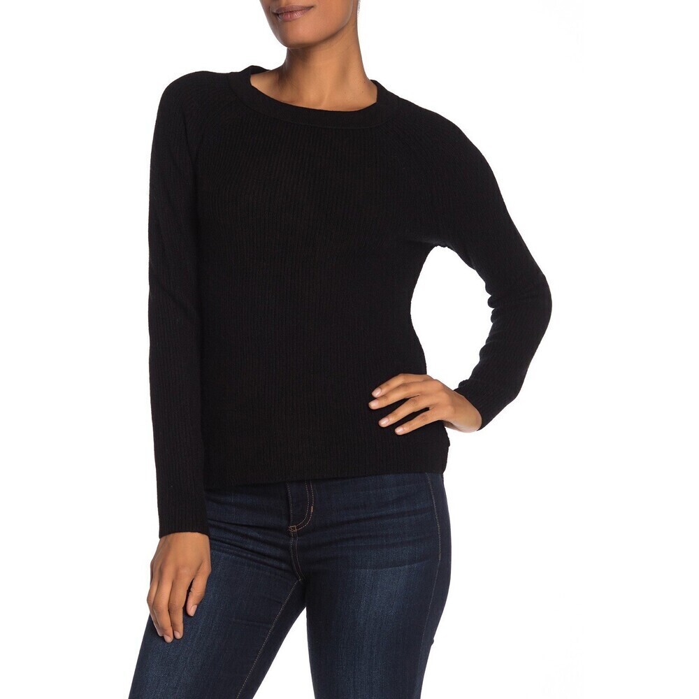Griffen Cashmere Exposed Seam Ribbed Knit Cashmere Sweater In Black Size L $320